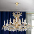 Candelabru modern cristal alama Aur 24k 21xE14/40W, Hirohito LU 2143/14+7 Gold Orion